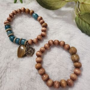 Handmade wooden beaded bracelets